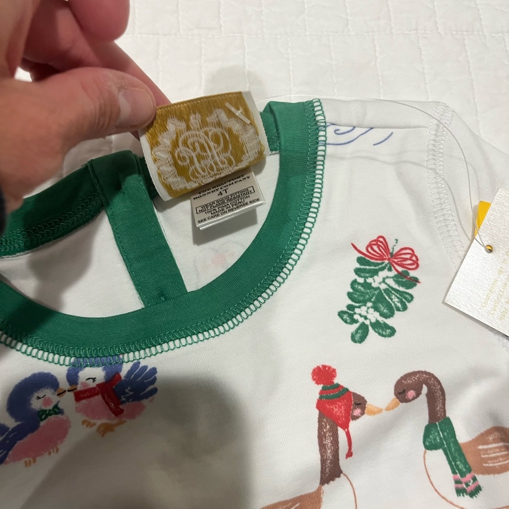 TBBC White Pajama Set with Goose Holiday Print - Picture 6 of 6